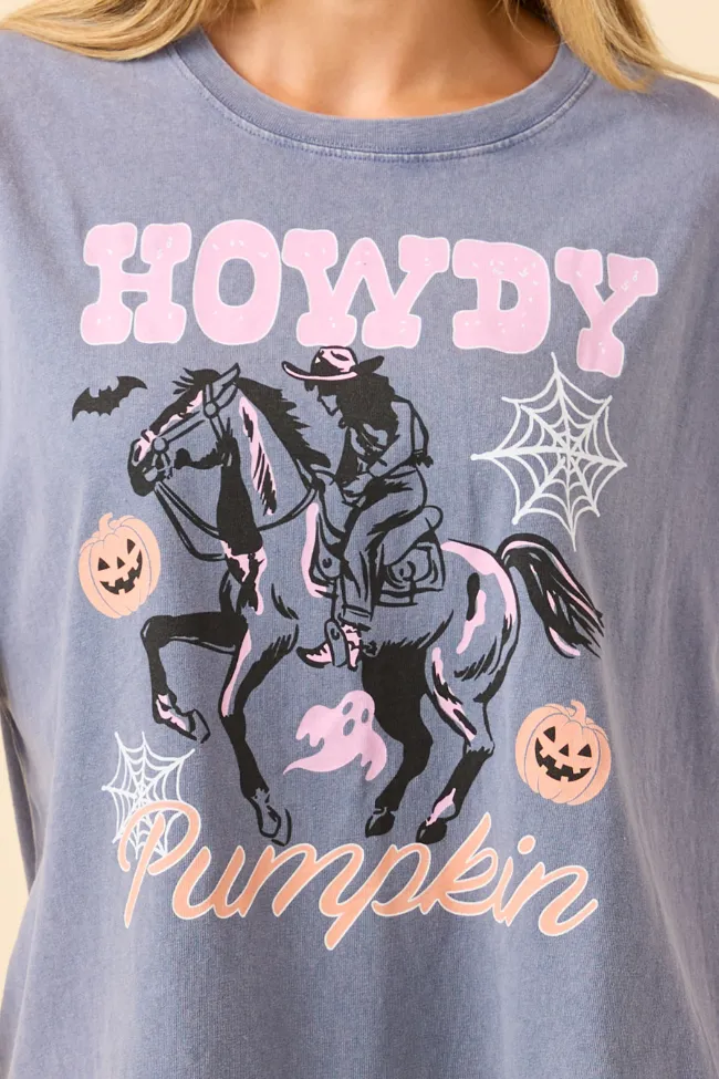 Howdy Pumpkin Dusty Navy Oversized Graphic Tee SALE sold by Pink Lily product image thumbnail 2