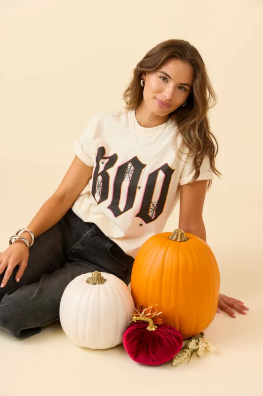 Boo Ivory Graphic Tee SALE sold by Pink Lily