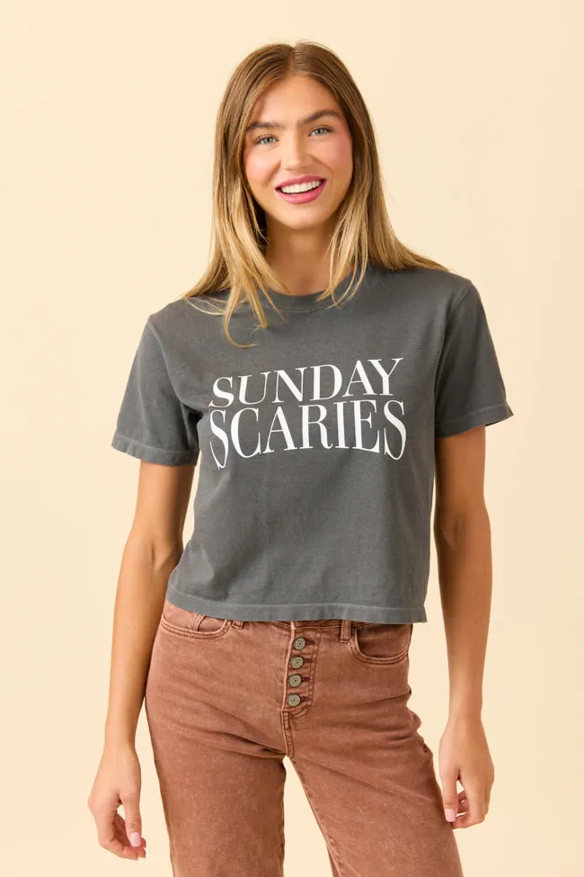Sunday Scaries Dark Grey Boxy Graphic Tee SALE sold by Pink Lily