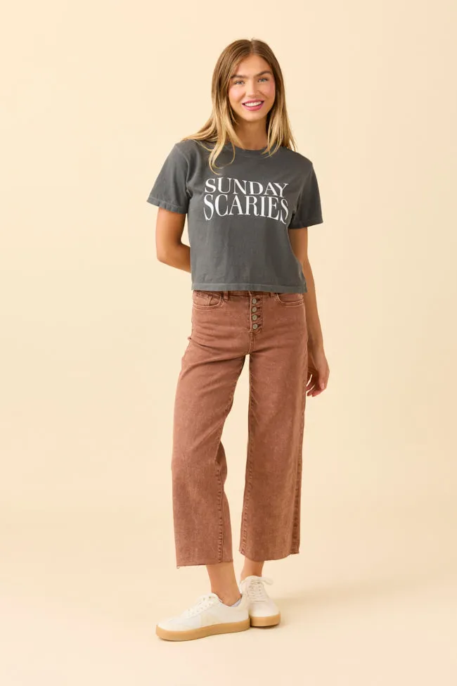 Sunday Scaries Dark Grey Boxy Graphic Tee SALE sold by Pink Lily product image thumbnail 2