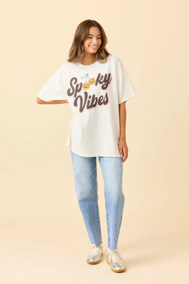 Spooky Vibes Off White Oversized Graphic Tee SALE sold by Pink Lily product image thumbnail 3
