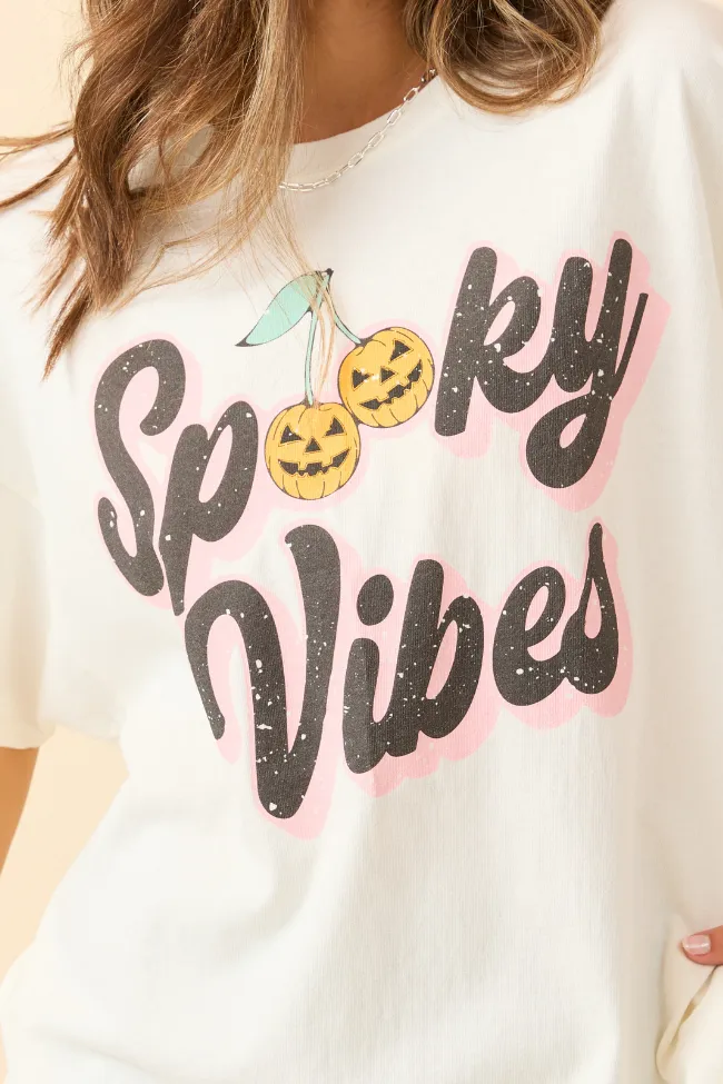 Spooky Vibes Off White Oversized Graphic Tee SALE sold by Pink Lily product image thumbnail 2