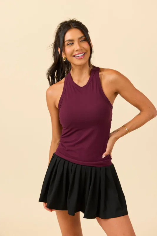 Illiana Cassis Ribbed Knit Tank sold by Pink Lily