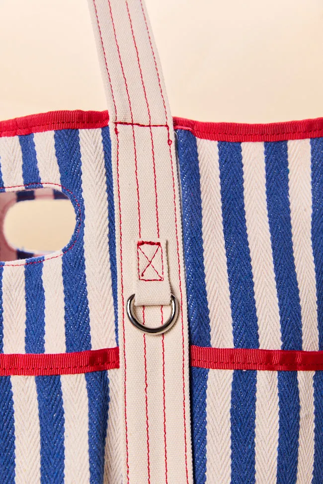 Ty Blue Varsity Stripe Tote FINAL SALE sold by Pink Lily product image thumbnail 2