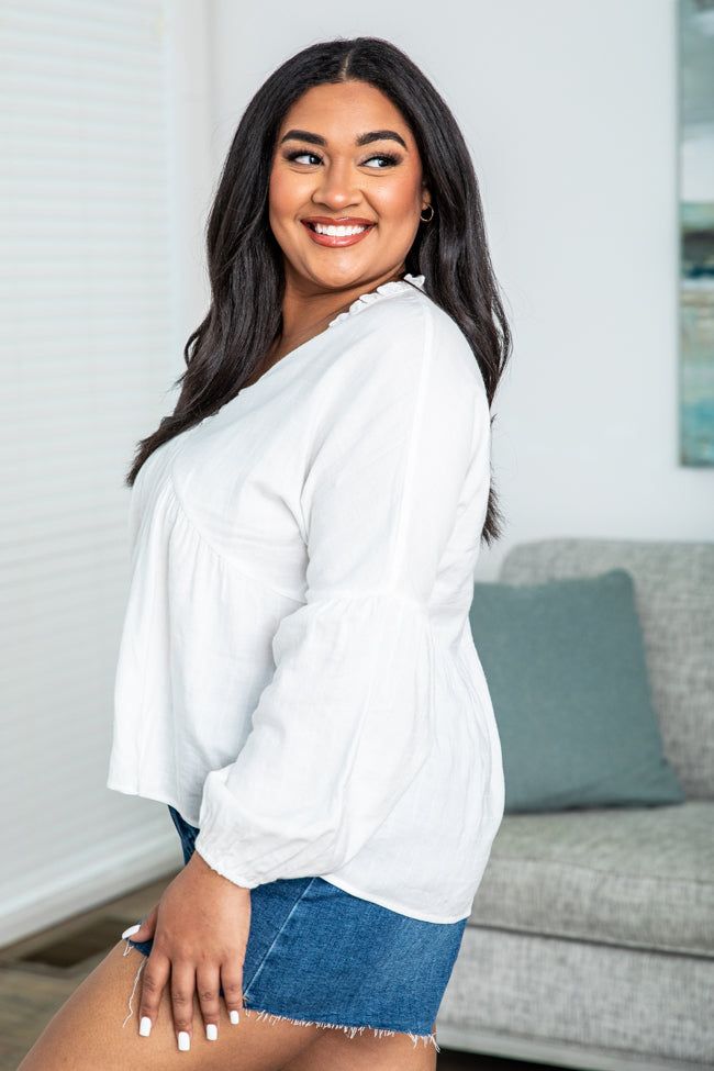 Anything Is Possible Ivory Ruffle Detail Blouse FINAL SALE sold by Pink Lily product image thumbnail 10