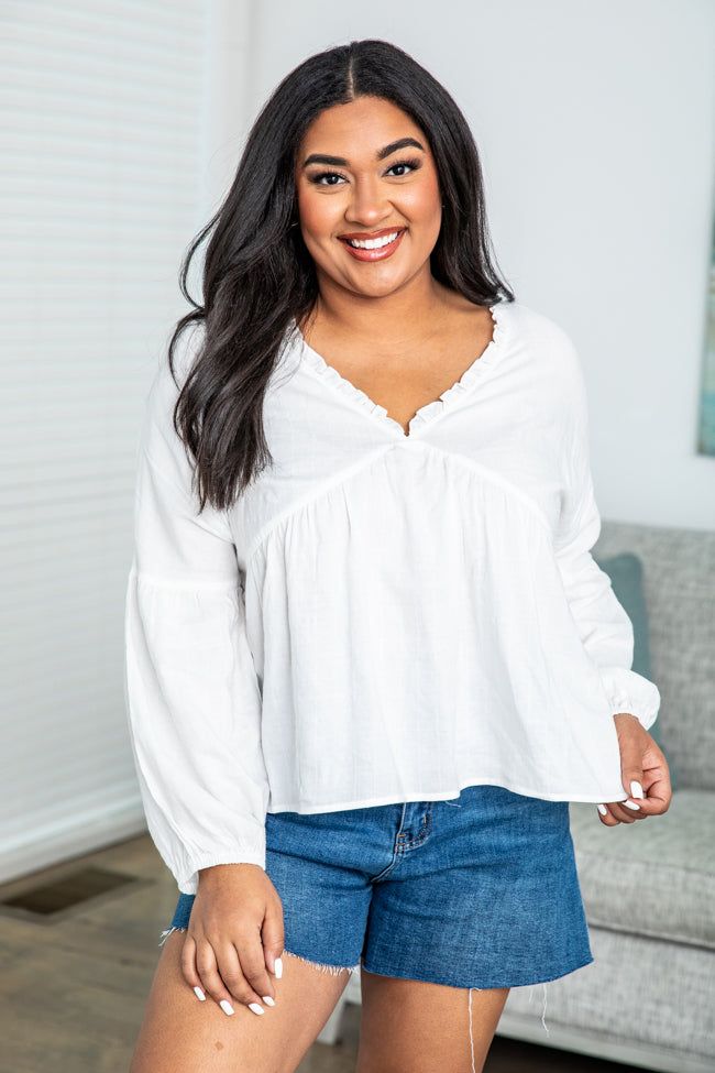 Anything Is Possible Ivory Ruffle Detail Blouse FINAL SALE sold by Pink Lily product image thumbnail 9