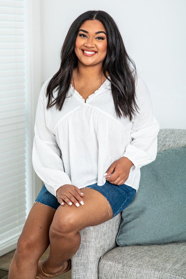 Anything Is Possible Ivory Ruffle Detail Blouse FINAL SALE sold by Pink Lily product image thumbnail 7