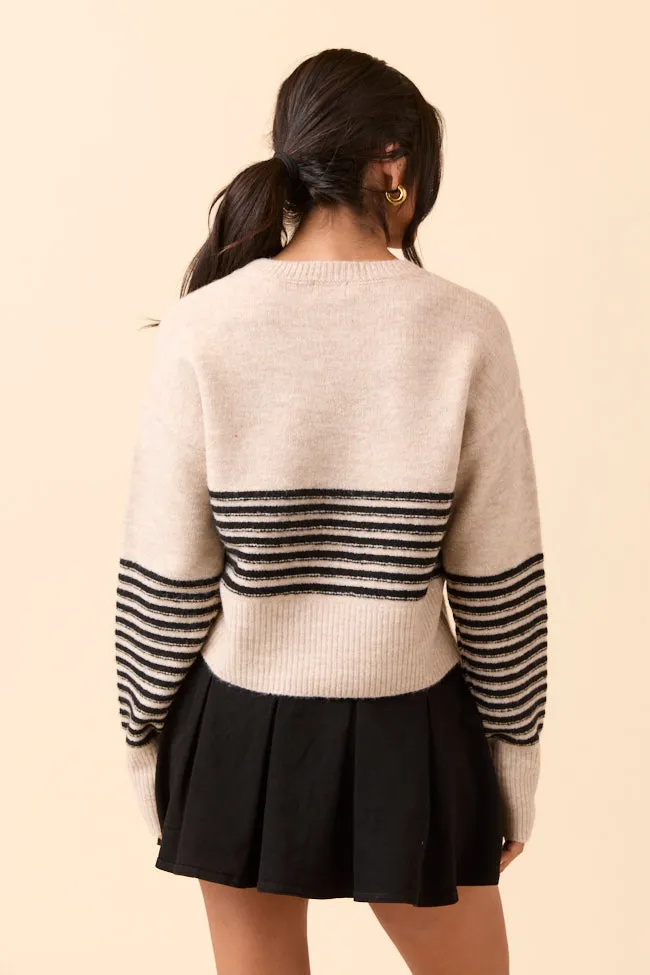 Zari Grey and Black Striped Sweater sold by Pink Lily product image thumbnail 4