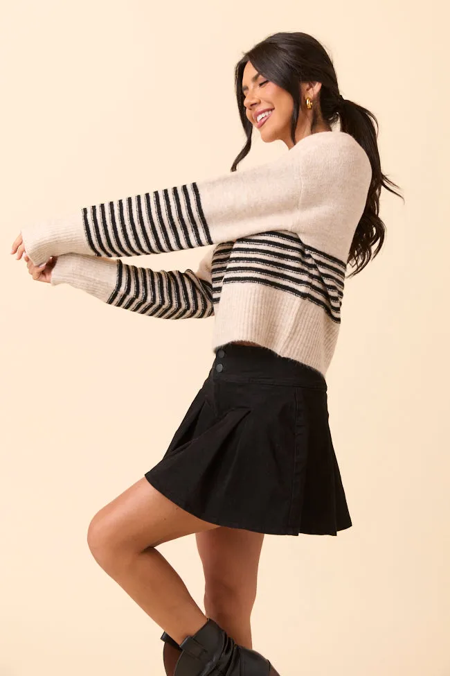 Zari Grey and Black Striped Sweater sold by Pink Lily product image thumbnail 3