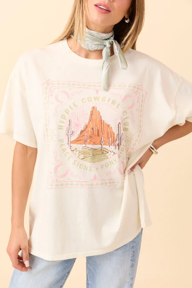 Hippie Cowgirl Club Off White Oversized Graphic Tee sold by Pink Lily product image thumbnail 2