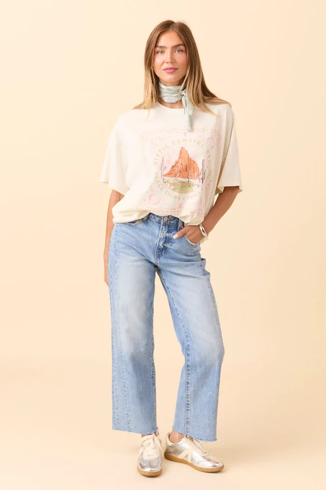 Hippie Cowgirl Club Off White Oversized Graphic Tee sold by Pink Lily product image thumbnail 3