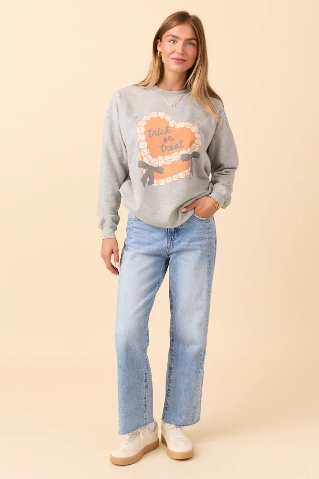 Trick Or Treat Cake Light Grey Graphic Sweatshirt SALE sold by Pink Lily product image thumbnail 3