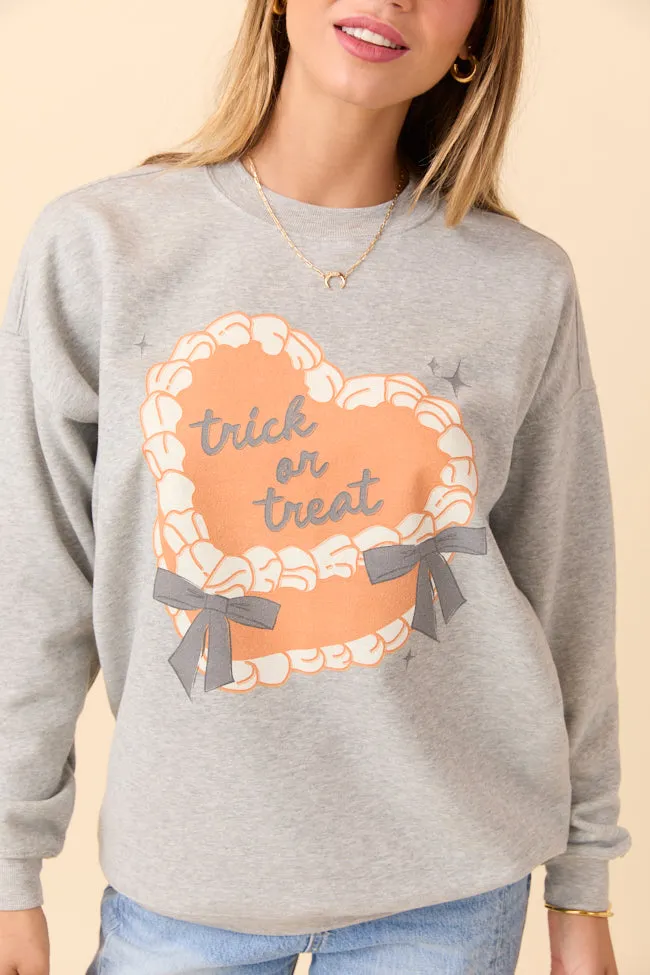 Trick Or Treat Cake Light Grey Graphic Sweatshirt SALE sold by Pink Lily product image thumbnail 2