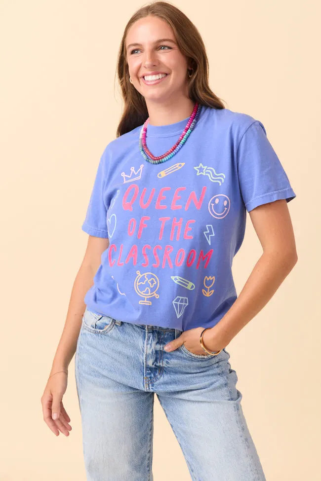 Queen Of The Classroom Blue Graphic Tee sold by Pink Lily