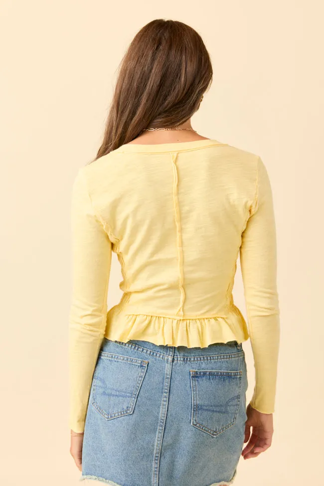 Sabrina Yellow Smocked Long Sleeve Tee FINAL SALE sold by Pink Lily product image thumbnail 4
