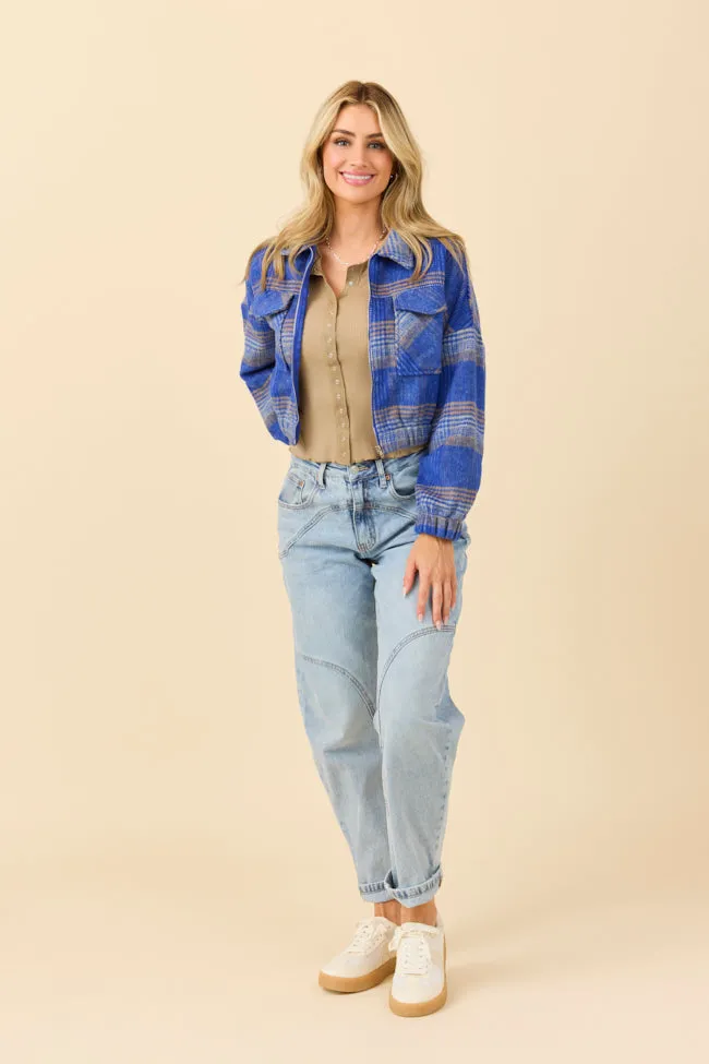 Finley Blue Plaid Jacket sold by Pink Lily product image thumbnail 2