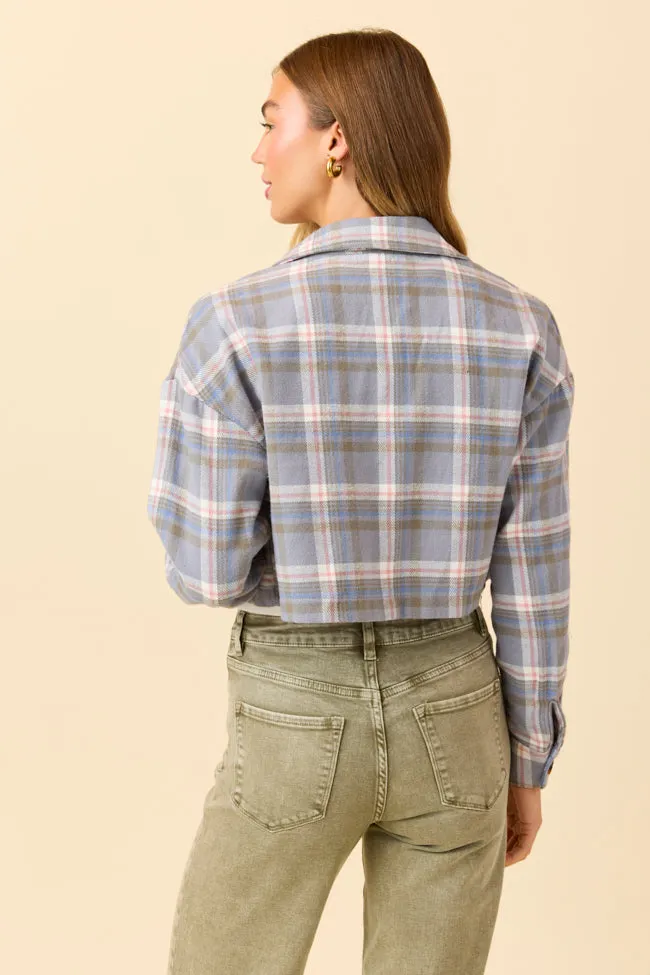 Gloria Light Blue Plaid Jacket SALE sold by Pink Lily product image thumbnail 4
