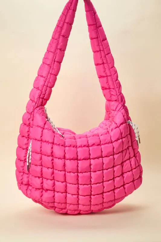 Haylie Pink Quilted Carry All Bag sold by Pink Lily