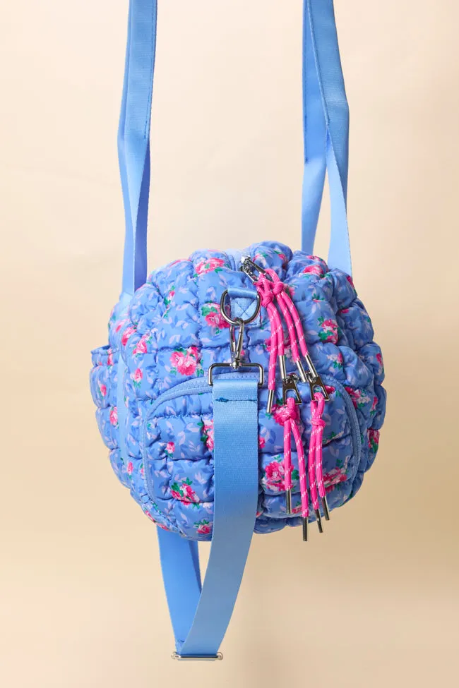 Haylie Blue Floral Quilted Duffle Bag sold by Pink Lily product image thumbnail 4