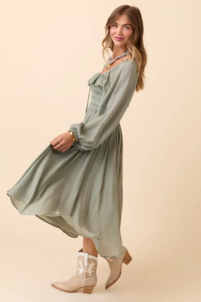 Summer Olive Smocked Maxi Dress sold by Pink Lily product image thumbnail 2