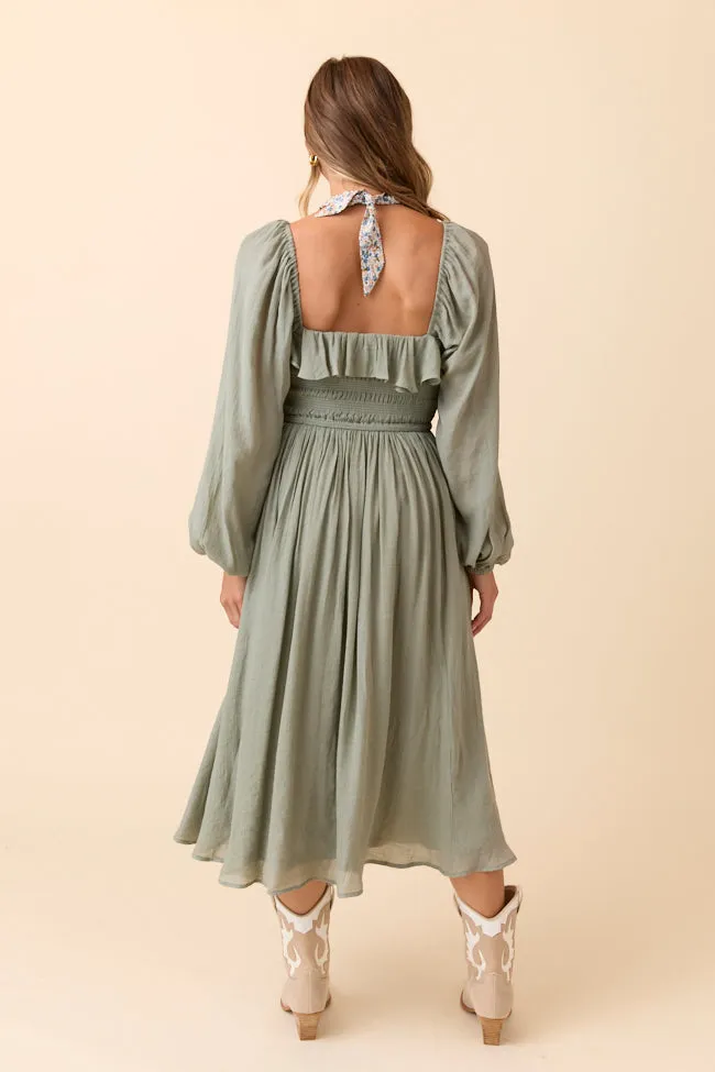 Summer Olive Smocked Maxi Dress sold by Pink Lily product image thumbnail 4