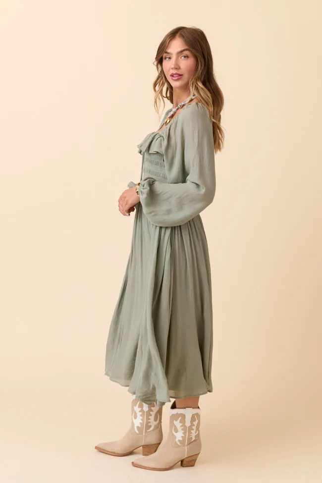 Summer Olive Smocked Maxi Dress sold by Pink Lily product image thumbnail 3