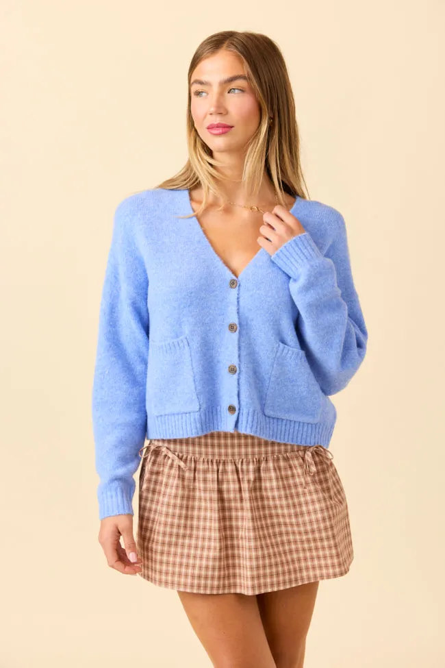 Kathryn Blue Long Sleeve Cardigan sold by Pink Lily