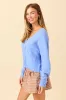 Kathryn Blue Long Sleeve Cardigan sold by Pink Lily