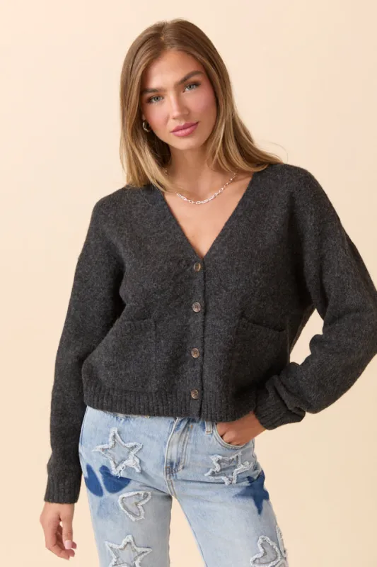 Kathryn Black Long Sleeve Cardigan sold by Pink Lily