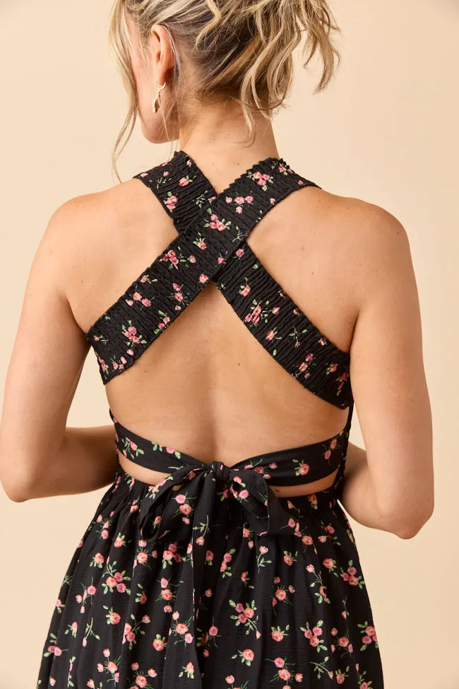 Jalissa Black Floral Criss Cross Back Maxi Dress SALE sold by Pink Lily product image thumbnail 2