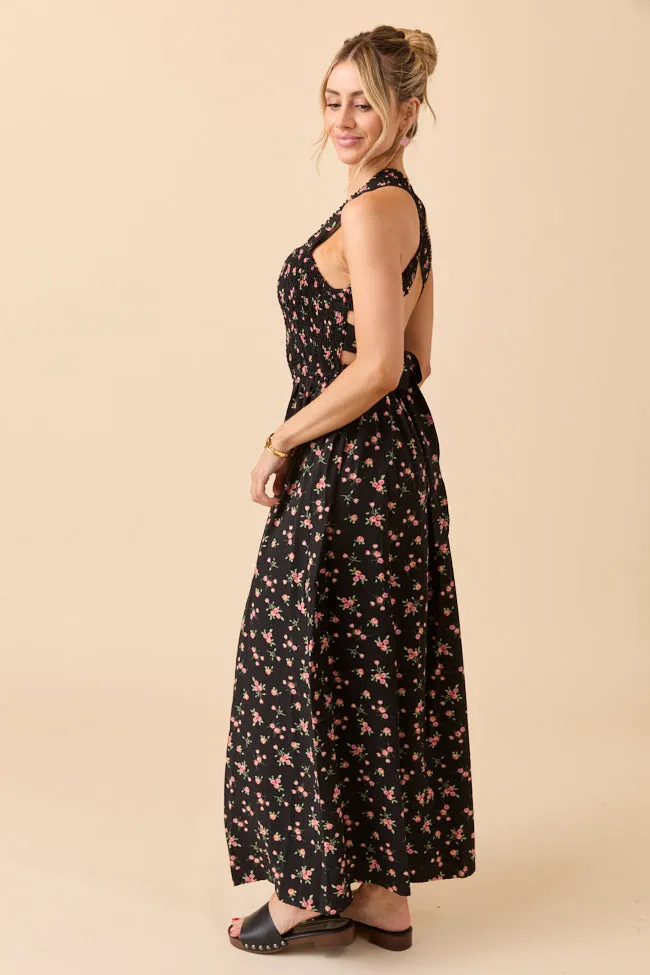 Jalissa Black Floral Criss Cross Back Maxi Dress SALE sold by Pink Lily product image thumbnail 3