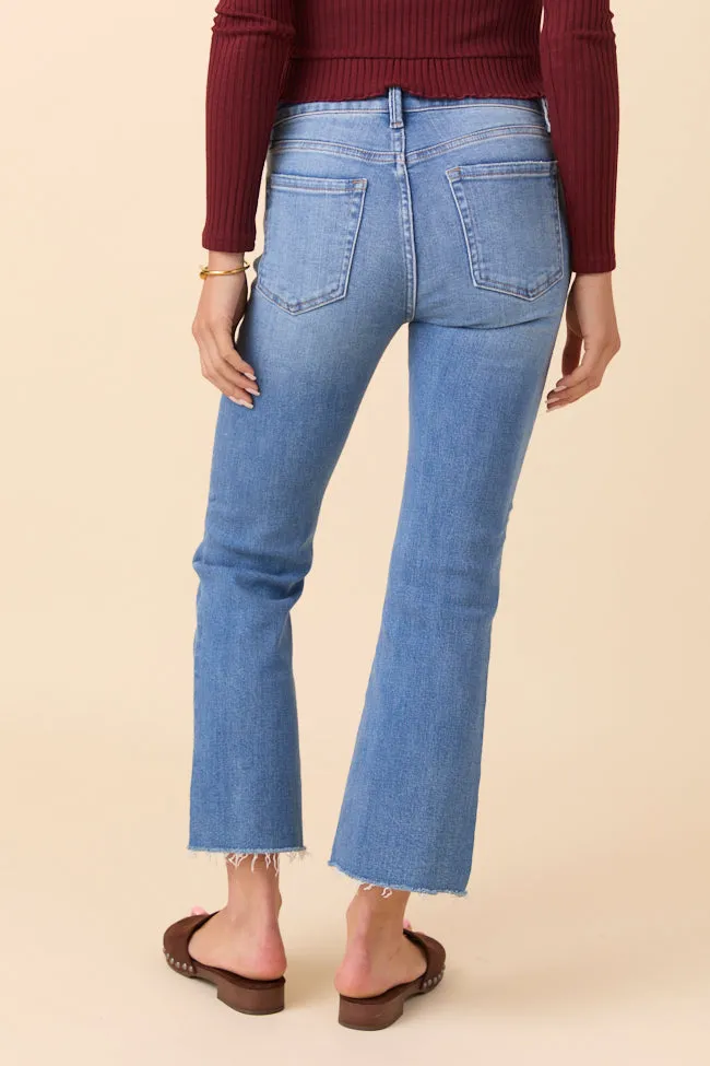 Della Medium Wash Stretch Crop Flare Jeans sold by Pink Lily product image thumbnail 4