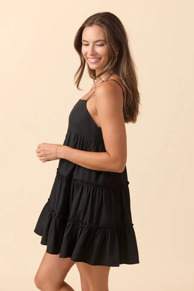 Change My Tune Black Square Neck Solid Romper Dress Just Classically Cassidy X Pink Lily sold by Pink Lily product image thumbnail 5