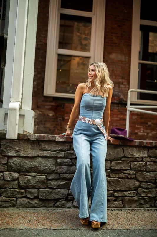 Nashville Nights Corset Denim Jumpsuit Just Classically Cassidy X Pink Lily sold by Pink Lily