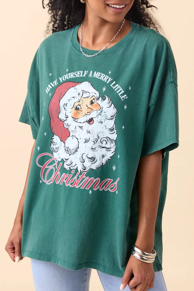 Santa Dark Green Oversized Graphic Tee sold by Pink Lily product image thumbnail 2