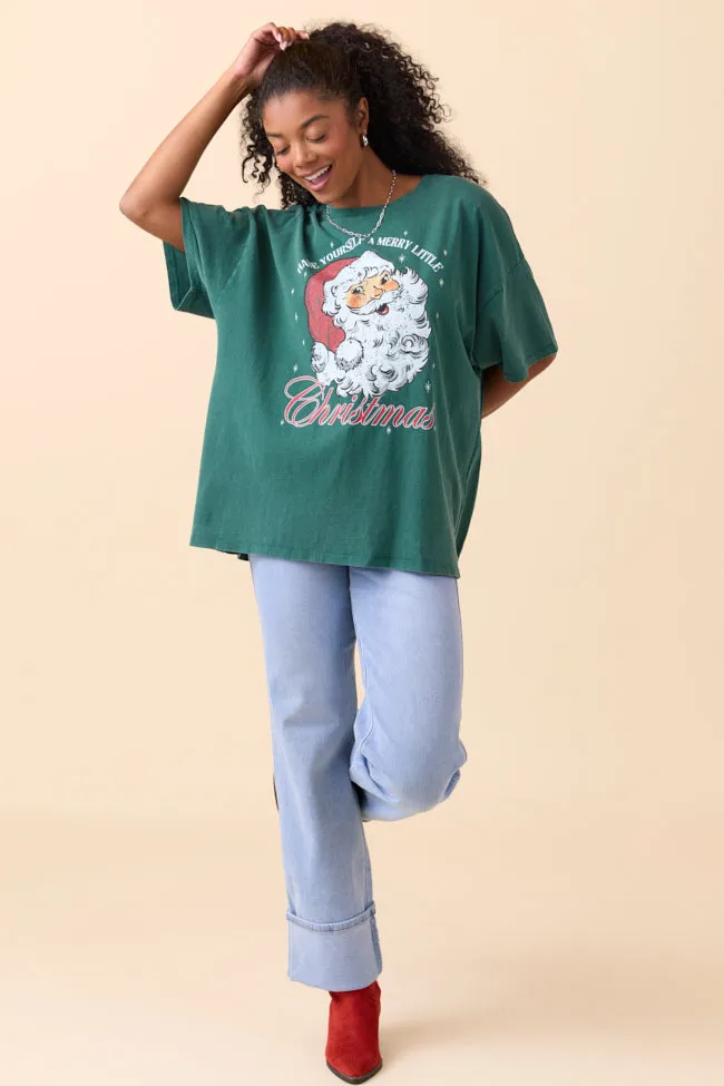Santa Dark Green Oversized Graphic Tee sold by Pink Lily product image thumbnail 3