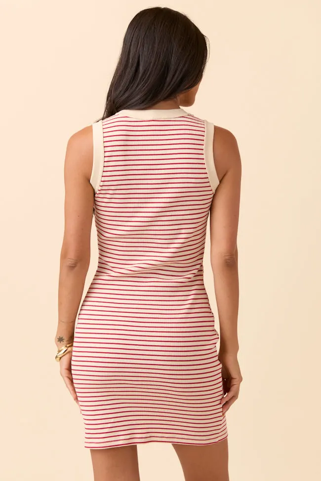 Audrey Red Striped Ribbed Knit Mini Dress SALE sold by Pink Lily product image thumbnail 4
