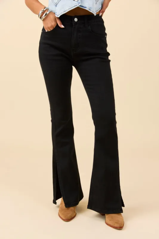 My Favorite Black Slit Hem Jeans sold by Pink Lily