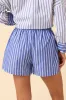 Pamela Blue and White Striped Boxer Shorts sold by Pink Lily