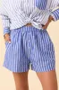 Pamela Blue and White Striped Boxer Shorts sold by Pink Lily