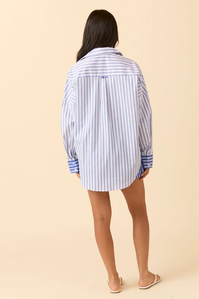 Pamela Button Down Blue and White Striped Shirt sold by Pink Lily product image thumbnail 4
