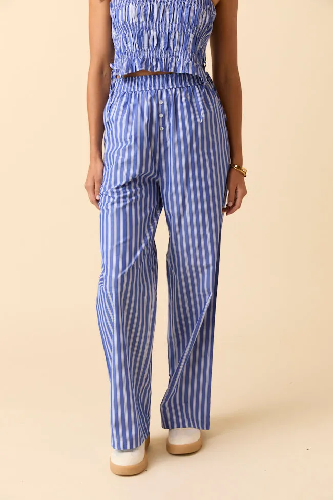 Becca Blue Striped Lounge Boxer Pants FINAL SALE sold by Pink Lily product image thumbnail 2