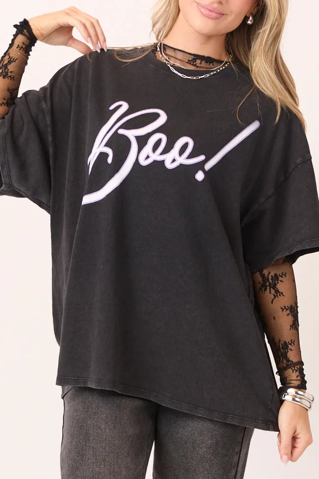 Boo! Black Oversized Graphic Tee sold by Pink Lily product image thumbnail 2