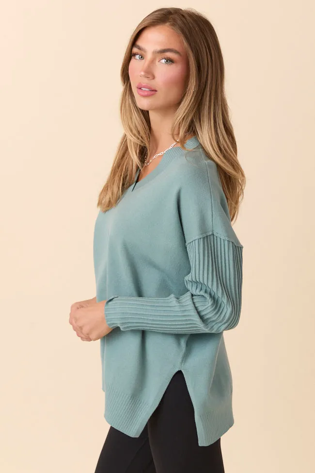 Mariah Sage Green Relaxed Long Sleeve Pullover Tunic FINAL SALE sold by Pink Lily product image thumbnail 3