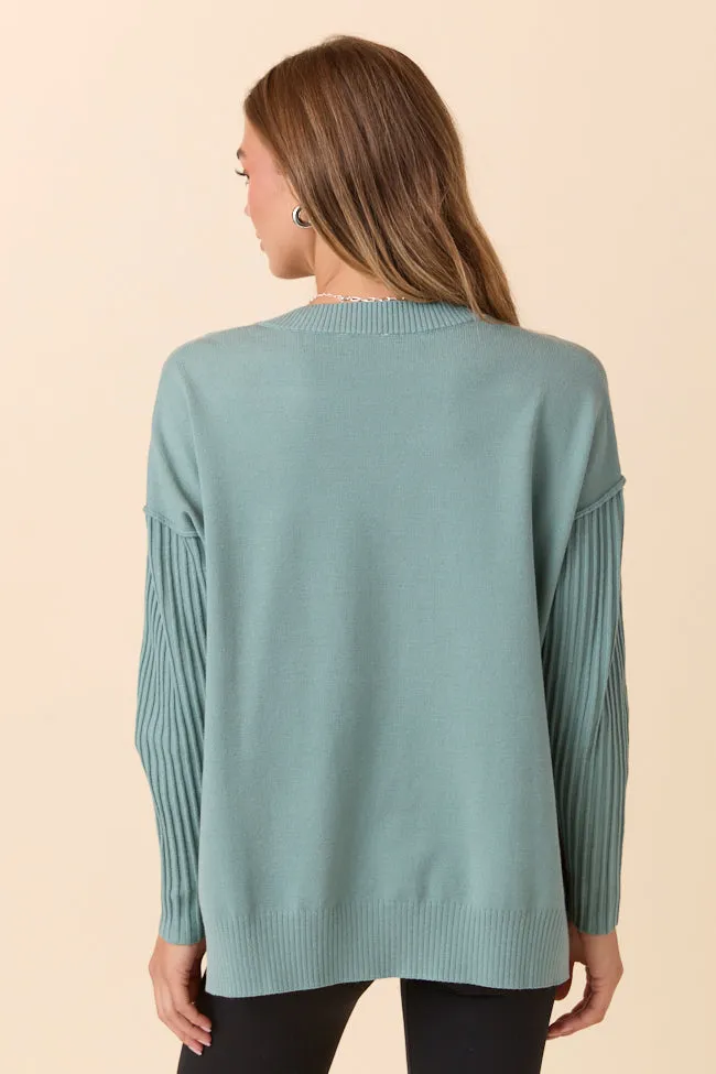 Mariah Sage Green Relaxed Long Sleeve Pullover Tunic FINAL SALE sold by Pink Lily product image thumbnail 4