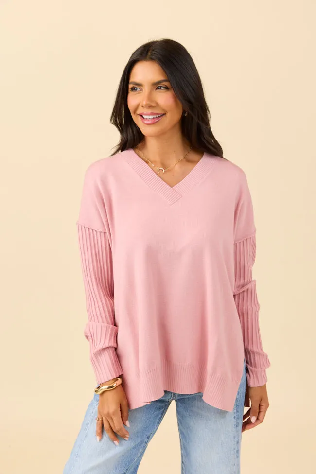 Mariah Mauve Relaxed Long Sleeve Pullover Tunic sold by Pink Lily
