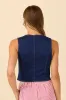 My Favorite Dark Wash Stretch Denim Vest sold by Pink Lily