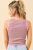 Alicia Purple and Brown Stripe Tank sold by Pink Lily