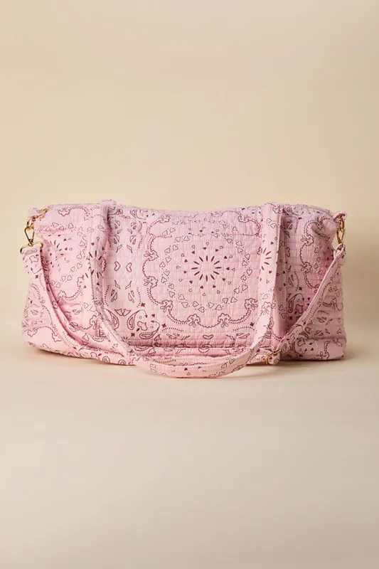 Lilah Pink Paisley Duffle Bag FINAL SALE made by Pink Lily