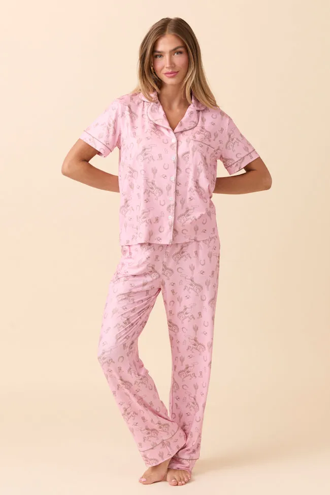 Helena Pink Western Icon Pajama Set FINAL SALE sold by Pink Lily